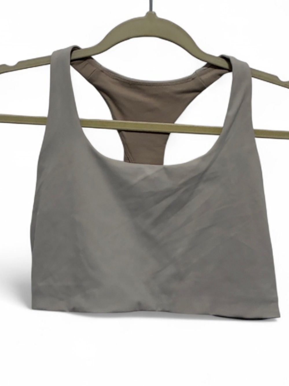 Lululemon High Support Gray Racerback Sports Bra